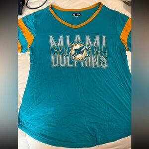 NFL Team Apparel Miami Dolphins V-Neck T-Shirt